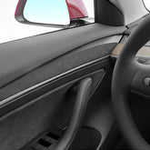 Tampas de painel de acabamento de porta frontal interna Alcantara (2 PCS) para Tesla Model 3 (2021-2023) e Model E 2023-2024